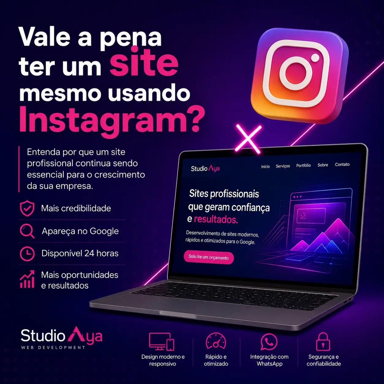 Vale a pena ter um site mesmo usando Instagram? Descubra por quê.