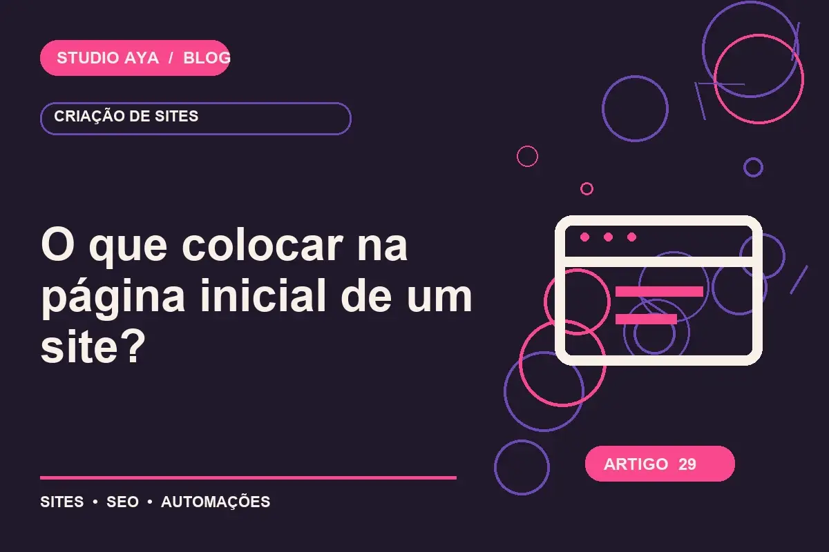 O que colocar na página inicial de um site?