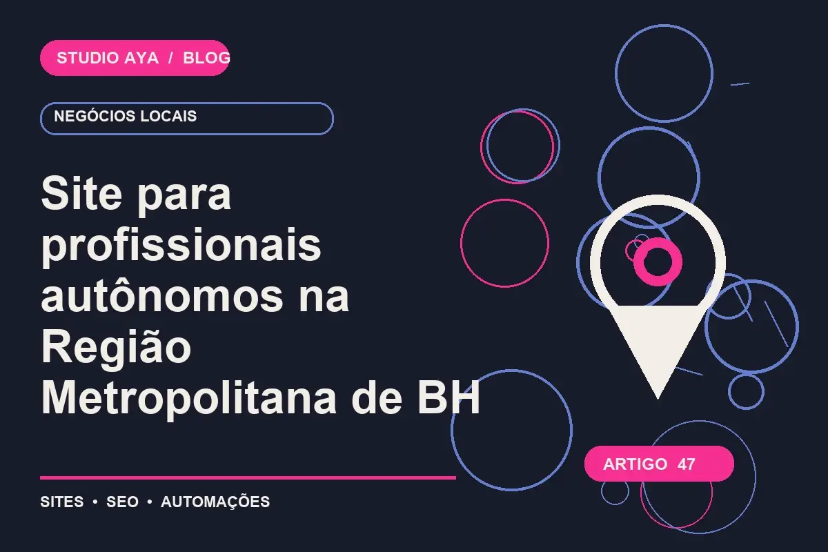 Site para profissionais autônomos na Região Metropolitana de BH — Studio Aya