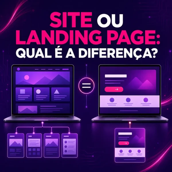 Comparação entre site profissional e landing page